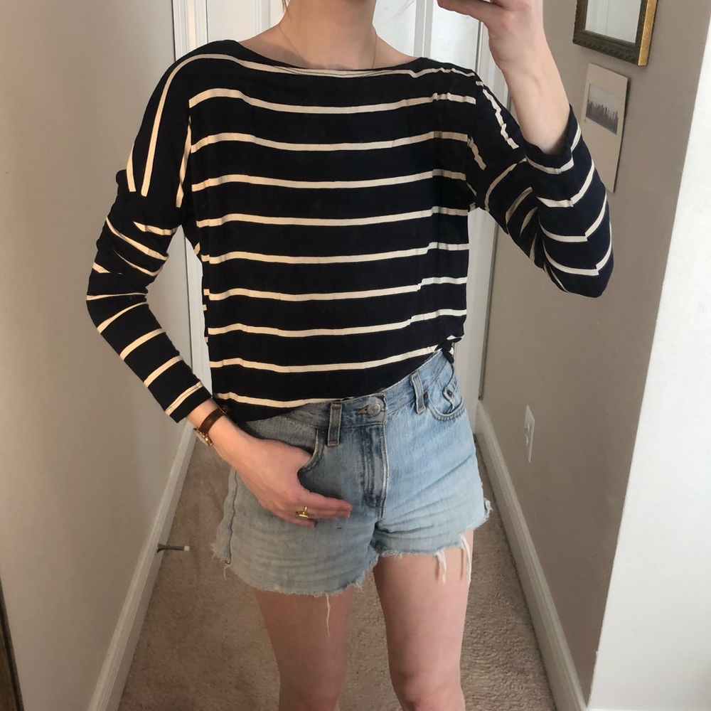 Navy & White striped top!